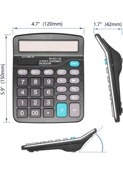 Buffer® Standart Fonksiyonlu 12 Haneli Geniş LCD Ekran,pill Masaüstü Hesap Makinesi