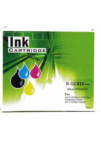 Muadil Ink For Rıcoh GC41 Siyah Ink Kartuş 40ML