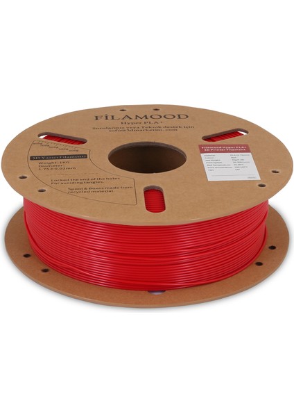 Hyper Pla Filament Kırmızı 1.75MM 1kg fiyatları