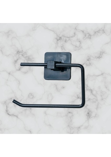 Buffer® Kendiliğinden Yapışkanlı Siyah Paslanmaz Metal Kapaksız Tuvalet Kağıtlığı Aparatı
