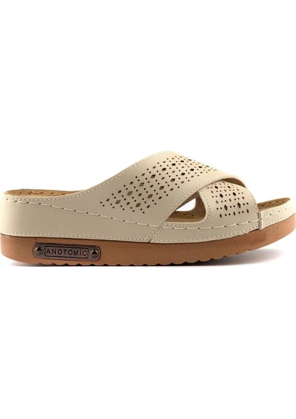 Kadın Ortopedik Yumuşak Tabanlı Terletmeyen Çift Bantlı Hasır Tipi Delikli Rahat Anne Ev Içi Terliği fırsatları