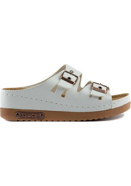 Kadın Ortopedik Anatomik Tabanlı Konfor Modeli Çift Bantlı Tokalı Rahat Dışarı & Ev Içi Terliği indirimleri