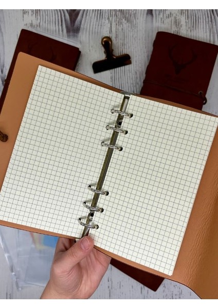 Keep On Going Binderli Deri Kapak Depolama Dosyalı Kahverenk Özel Tasarım Ajanda/notebook/klasörlü Defter