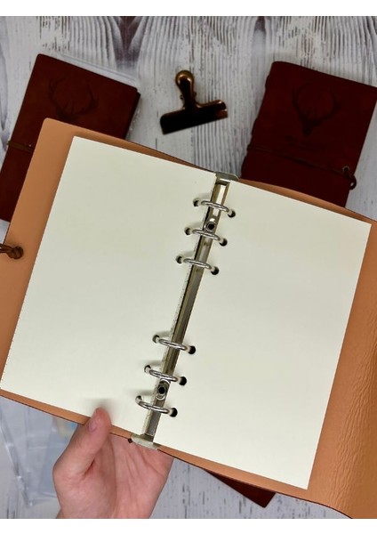 Keep On Going Binderli Deri Kapak Depolama Dosyalı Kahverenk Özel Tasarım Ajanda/notebook/klasörlü Defter