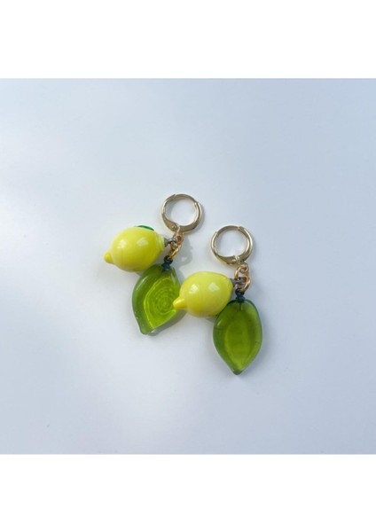 Kadın Murano Limon Yaprak Küpe