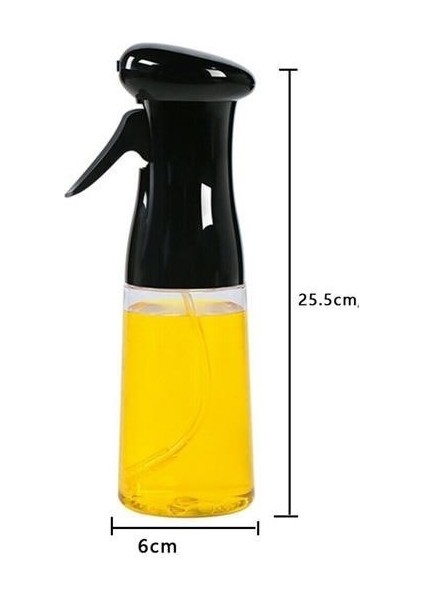 Buffer® Çok Amaçlı Cam Şişe Püskürtmeli Dağıtıcı Yağdanlık Limonluk Sirke Sosluk Spreyi Siyah