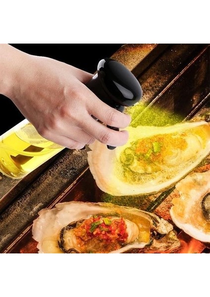 Buffer® Çok Amaçlı Cam Şişe Püskürtmeli Dağıtıcı Yağdanlık Limonluk Sirke Sosluk Spreyi Siyah