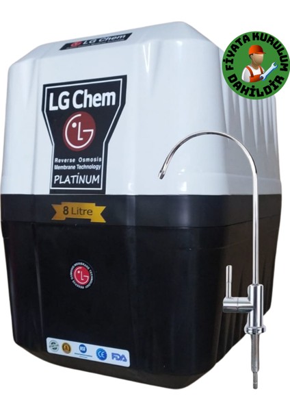 Lg Chem Ücretsiz Montajlı Platınum Special 8 Litre 7 Filtre 14 Aşama Gümüş Iyon & Mineral & Alkali Filtreli 90 Gpd Nano Membranlı Su Arıtma Cihazı