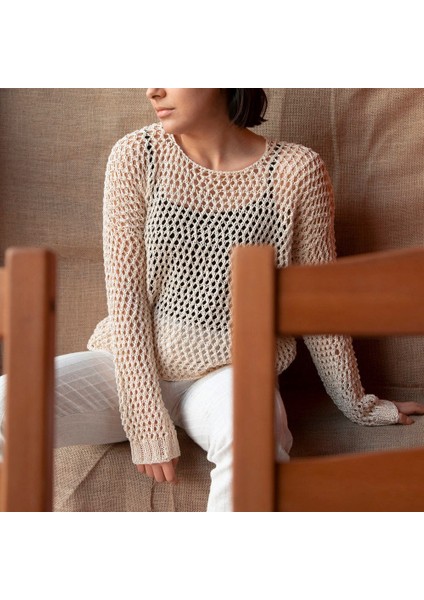 Mercerized Cotton Açık Kahverengi El Örgü ipi - 211 - 33580