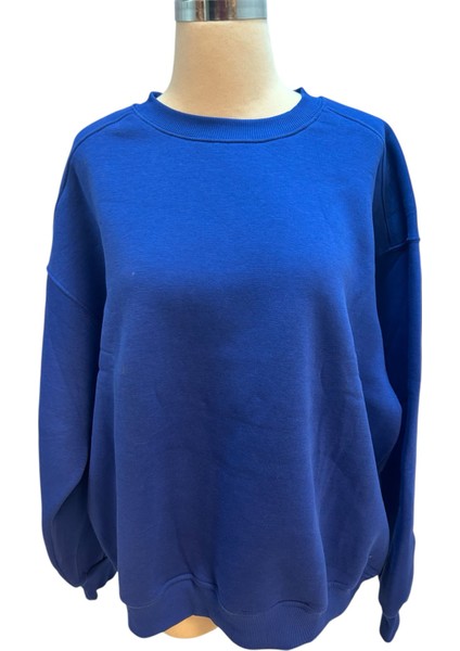 Yuvarlak Yaka Mavi 3 Ip Sweatshirt