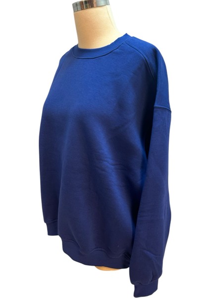 Yuvarlak Yaka Mavi 3 Ip Sweatshirt