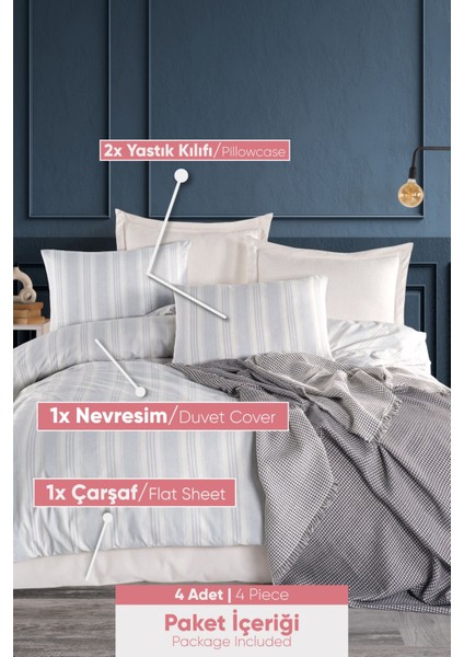 Modern Stripe Nevresim Takımı Çift Kişilik Gentletouch Gri