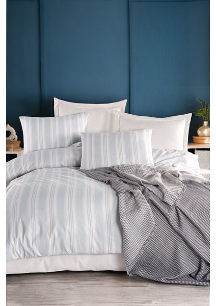 Modern Stripe Nevresim Takımı Çift Kişilik Gentletouch Gri
