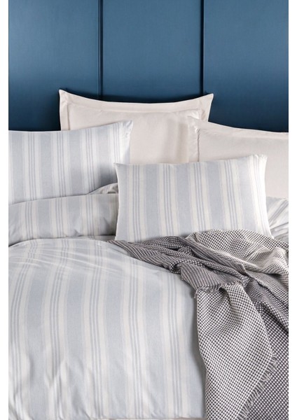 Modern Stripe Nevresim Takımı Çift Kişilik Gentletouch Gri