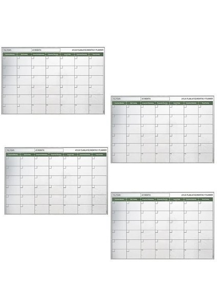 Buffer® Manyetik Yapışkanlı Bir Aylık Program Planlayıcı Takvim 85X56 cm
