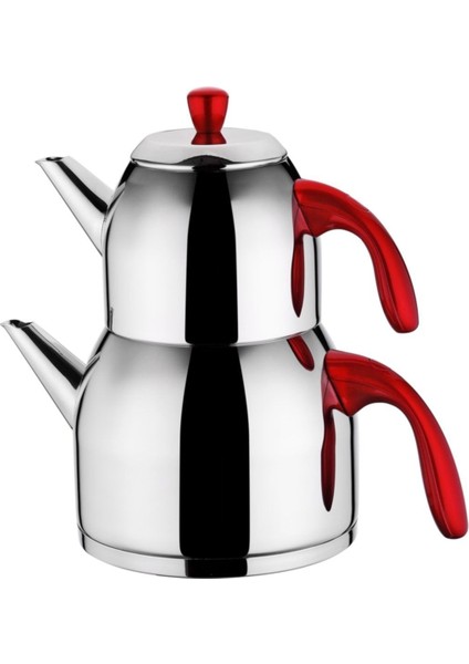 Şık ve dayanıklı metal çaydanlık, sıcak tutucu tasarım, beyaz renkli, yüksek kalite