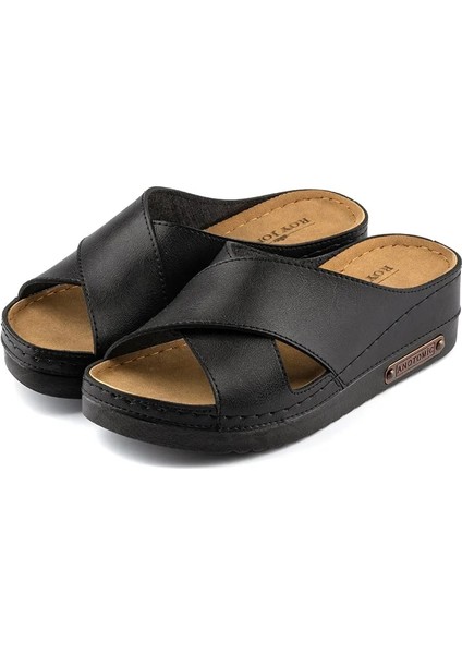 Kadın Ortopedik Anatomik Tabanlı Konfor Modeli Şık Rahat Günlük Topuklu Dışarı & Ev Içi Terliği fırsatları