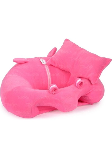 Yastık Bebek Oturma Destek Minderi - Büyük Bebek Koltuğu Pembe