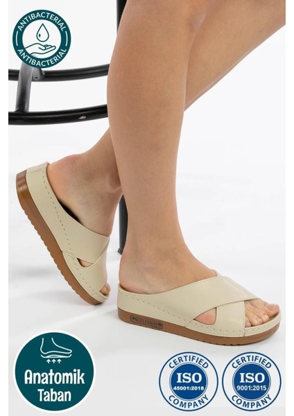 Kadın Ortopedik Anatomik Tabanlı Konfor Modeli Şık Rahat Günlük Topuklu Dışarı & Ev Içi Terliği
