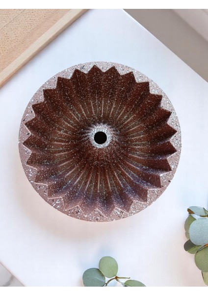 Döküm Kek Kalıbı Yuvarlak Hanımeli Dilimli 26 cm Fuşya Renk