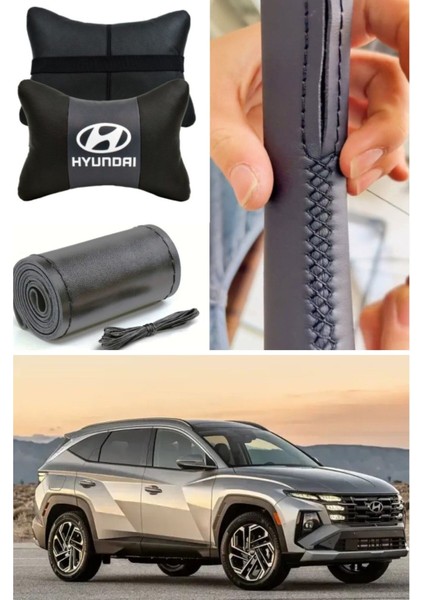 Hyundai Tucson Direksiyon Kılıfı Dikmeli Düz Deri Ultra Esnek Ithal & 2'li Lüks Boyun Yastığı fiyatları