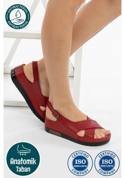 kadın ortopedik şık konfor modeli anatomik rahat taban kısa topuklu günlük sandalet terlik