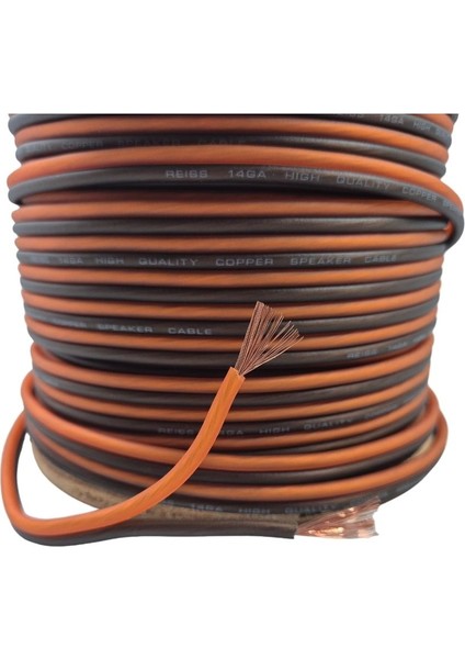 Bakır Amfi Hoparlör Kablosu 14GA – %100 Bakır – Reiss Audio 14GA Anfi Bass Kablosu – 5 Metre