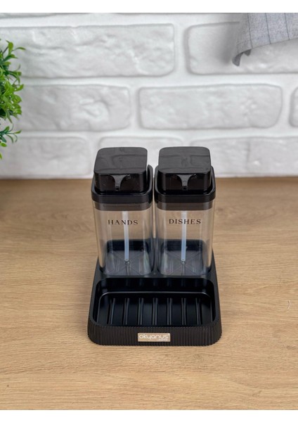 Siyah Deluxe Kare Standlı Şeffaf Sıvı Sabunluk ve Deterjanlık indirimleri