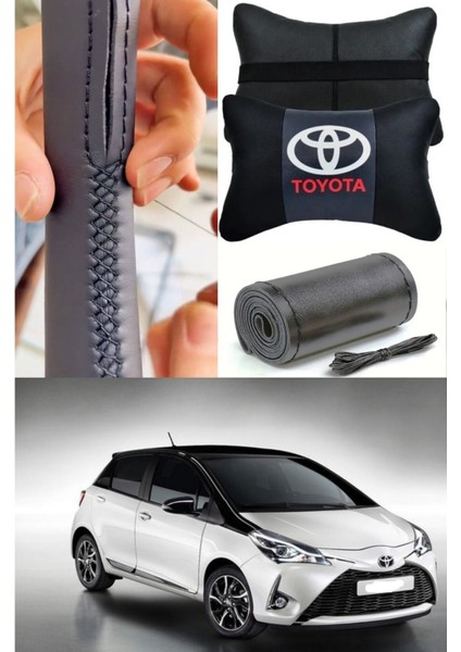 Toyota Yaris Gurubu Dikmeli Direksiyon Kılıf Ithal Deri Ultra Esnek & 2'li Lüks Boyun Yastığı fiyatları