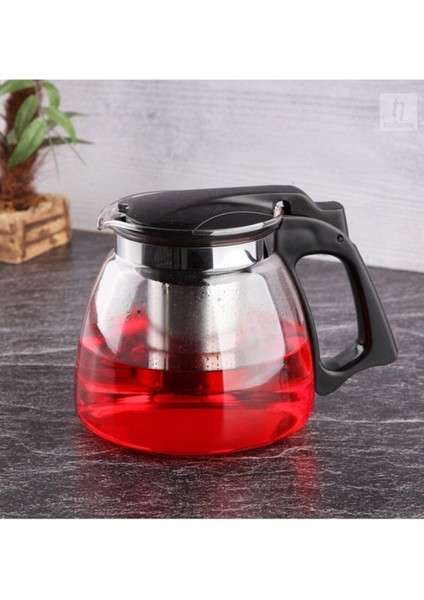 Lüks Süzgeçli Cam Demlik 900 ml Renkli