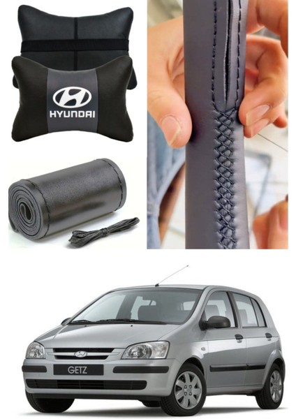 Hyundai-Getz Direksiyon Kılıfı Dikmeli Düz Deri Ultra-Esnek Ithal&2'li Lüks Boyun Yastığı fiyatları