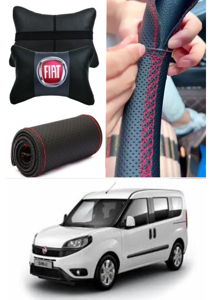 Fiat Doblo Gurubu Direksiyon Kılıfı Dikmeli Noktalı Siyah Ultra Esnek Ithal Deri&2'li Boyun Yastığı fiyatları