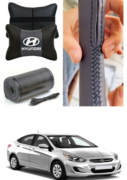 Hyundai Accent Blue Direksiyon Kılıfı Dikmeli Düz Deri Ultra Esnek Ithal & 2'li Lüks Boyun Yastığı modelleri