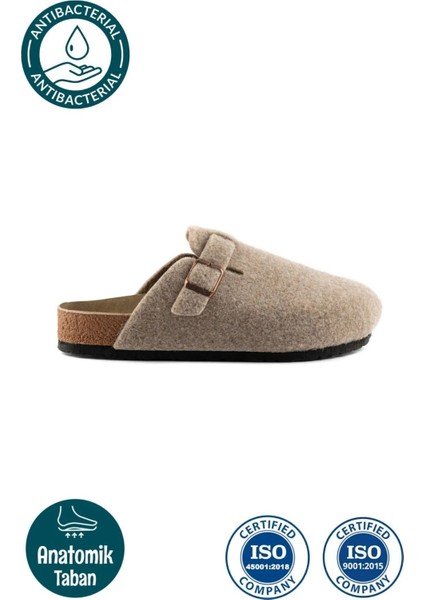 kadın mantar taban keçeli konfor modeli kışlık önü kapalı keçe modeli sabo günlük rahat ev terliği