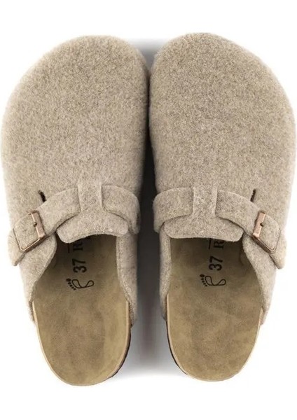 kadın mantar taban keçeli konfor modeli kışlık önü kapalı keçe modeli sabo günlük rahat ev terliği fırsatları