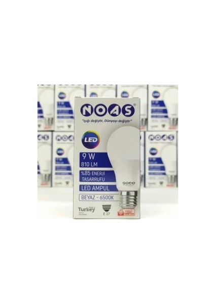 9 Watt LED Ampul 10'lu Paket E-27 Beyaz 6500K