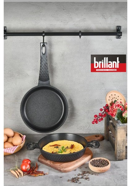 2'li Döküm Set Tava 20CM Sahan 22 cm Yanmaz Yapışmaz Tava Seti