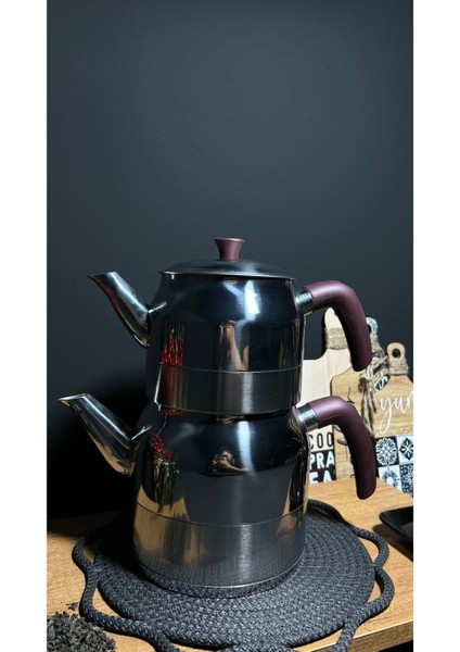 Aile Boyu Gümüş Çaydanlık Seti, şık ve kullanışlı tasarım, 2-2.99 L, gümüş renk