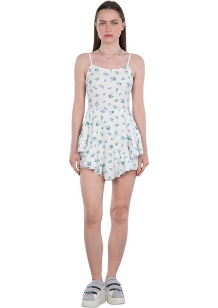 Kadın Askılı Likralı Desenli Içi Şortlu Mini Elbise fiyatları