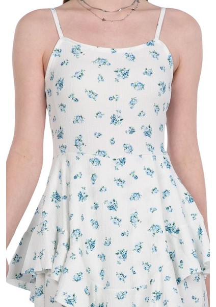 Kadın Askılı Likralı Desenli Içi Şortlu Mini Elbise indirimleri