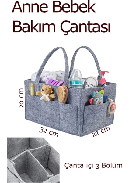 Anne Bebek Bakım Çantası, Pratik Organizer, Keçe Bebek Bakım Düzenleyicisi