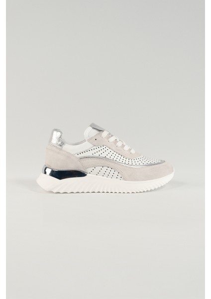 Delphine Beyaz Süet Deri Kadın Sneakers, Deri, Günlük Ayakkabı, Spor Ayakkabı 25078