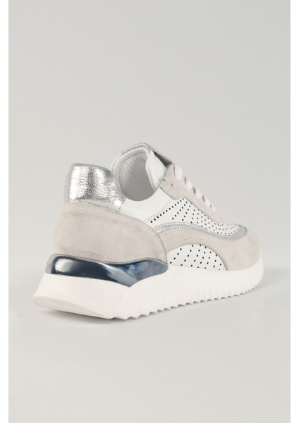 Delphine Beyaz Süet Deri Kadın Sneakers, Deri, Günlük Ayakkabı, Spor Ayakkabı 25078 fırsatları