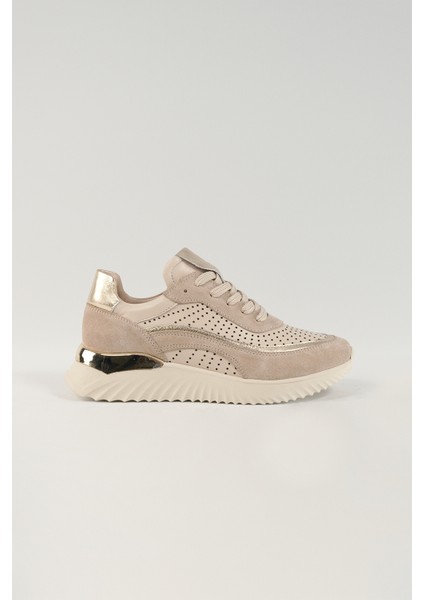 Delphine Bej Süet Deri Kadın Sneakers, Deri, Günlük Ayakkabı, Spor Ayakkabı 25078