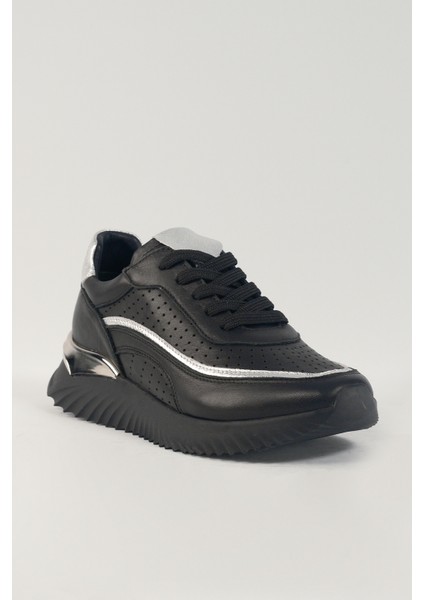 Delphine Siyah Deri Kadın Sneakers, Deri, Günlük Ayakkabı, Spor Ayakkabı 25078 modelleri