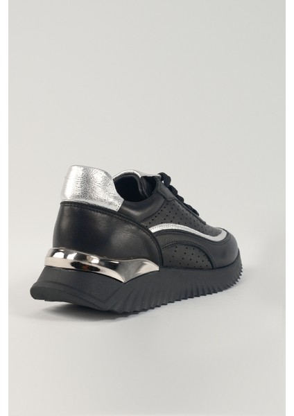 Delphine Siyah Deri Kadın Sneakers, Deri, Günlük Ayakkabı, Spor Ayakkabı 25078 fırsatları