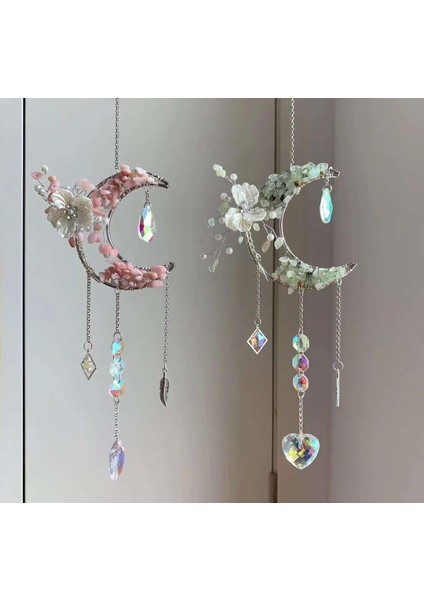 Pembe Opal Prinayt Doğal Taş Rüzgar Çanı