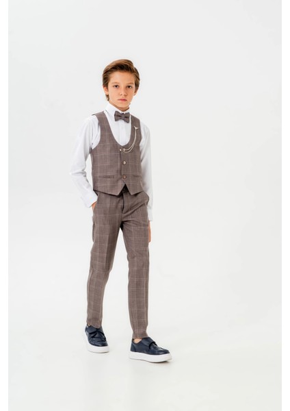 Papyonlu Yelekli Takım Elbise 3062 modelleri