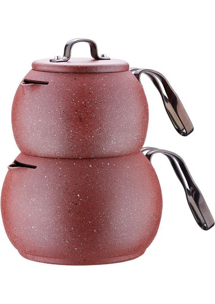 El yapımı kırmızı çömlek çaydanlık takımı, şık ve kullanışlı tasarım, 1,1 L hacim