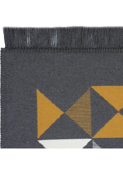 Lovely Koyu Gri Kilim Halı Çift Taraflı Makinede Yıkanabilir Yazlık Kilim Mutfak Balkon Banyo Kilimi
